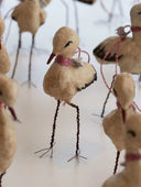 Vintage-Inspired Handmade Stork in Cotton and Paper