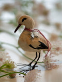 Vintage-Inspired Handmade Stork in Cotton and Paper