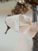 Vintage-Inspired Ivory White Hand-Dyed Wide Cotton Grosgrain Ribbon