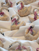 Vintage-Inspired Majestic Christmas Swan Handmade in Cotton and Paper