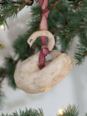 Vintage-Inspired Majestic Christmas Swan Handmade in Cotton and Paper