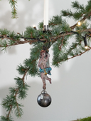 Vintage-Inspired Metal Faun Candleholder With Ball