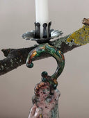 Vintage-Inspired Metal Faun Candleholder With Ball