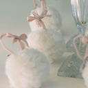 Vintage-Inspired Set of 3 Handmade Italian Merino Wool Snowball Ornaments