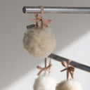 Vintage-Inspired Set of 3 Handmade Italian Merino Wool Snowball Ornaments