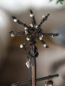 Small Dark Metal Tree with Golden Beads