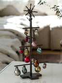 Small Dark Metal Tree with Mixed-Color Beads