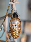Vintage-Inspired Swaddled Baby Glass Ornament with Pacifier