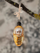 Vintage-Inspired Swaddled Baby Glass Ornament with Pacifier