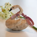 Vintage-Inspired Majestic Christmas Swan Handmade in Cotton and Paper
