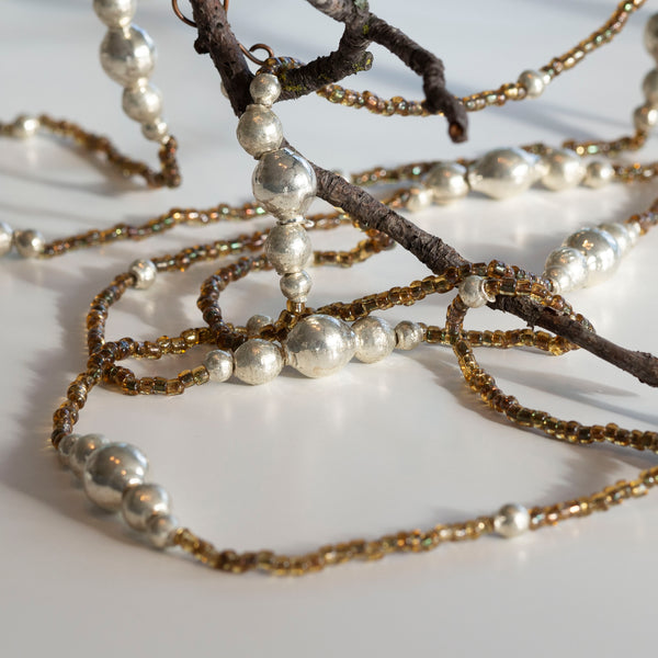 Vintage-Inspired 3-Meter Glass Beaded Christmas Garland
