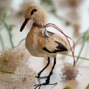 Vintage-Inspired Handmade Stork in Cotton and Paper