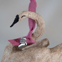 Vintage-Inspired Majestic Christmas Swan Handmade in Cotton and Paper