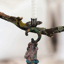 Vintage-Inspired Metal Faun Candleholder With Ball