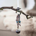 Vintage-Inspired Metal Faun Candleholder With Ball